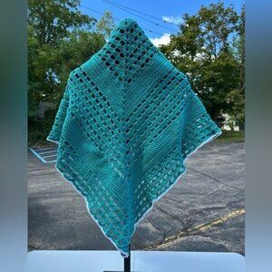 NEW handmade crochet wrap shawl open front poncho cardigan scarf ONE SIZE
